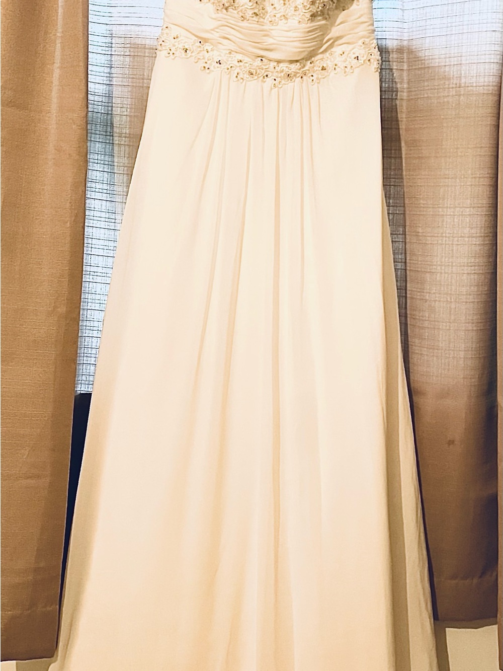 David's Bridal White Embellished A-Line Wedding Skirt